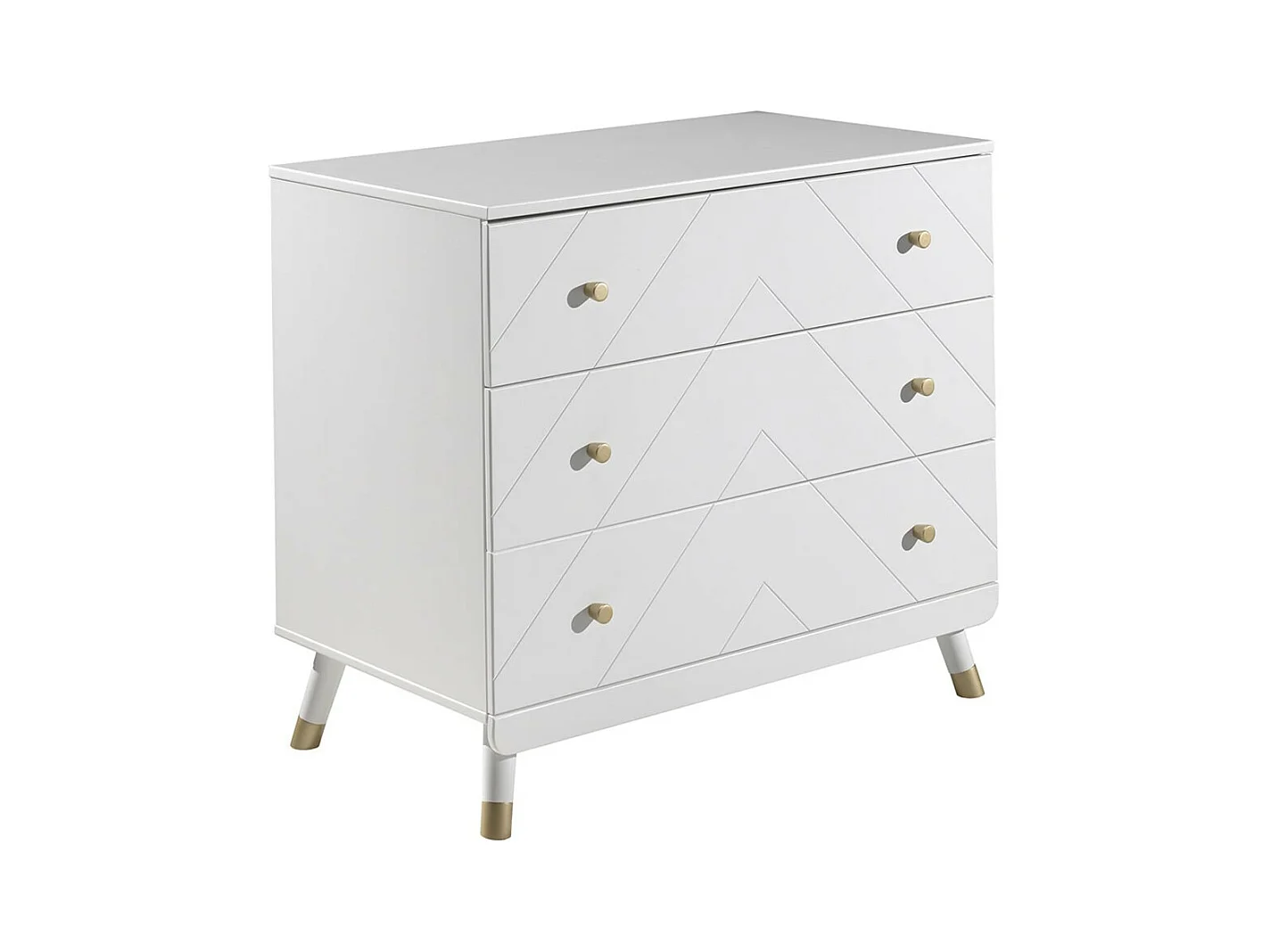 TINY WHITE - Commode 3 Tiroirs Motif Graphique