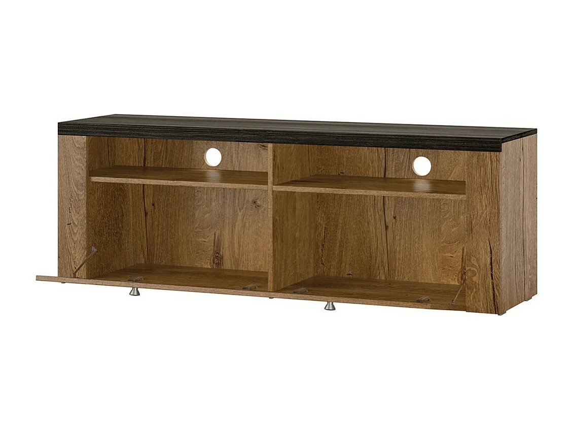 Meuble TV 140cm collection SANTIAGO. Couleur chêne. 1 Porte