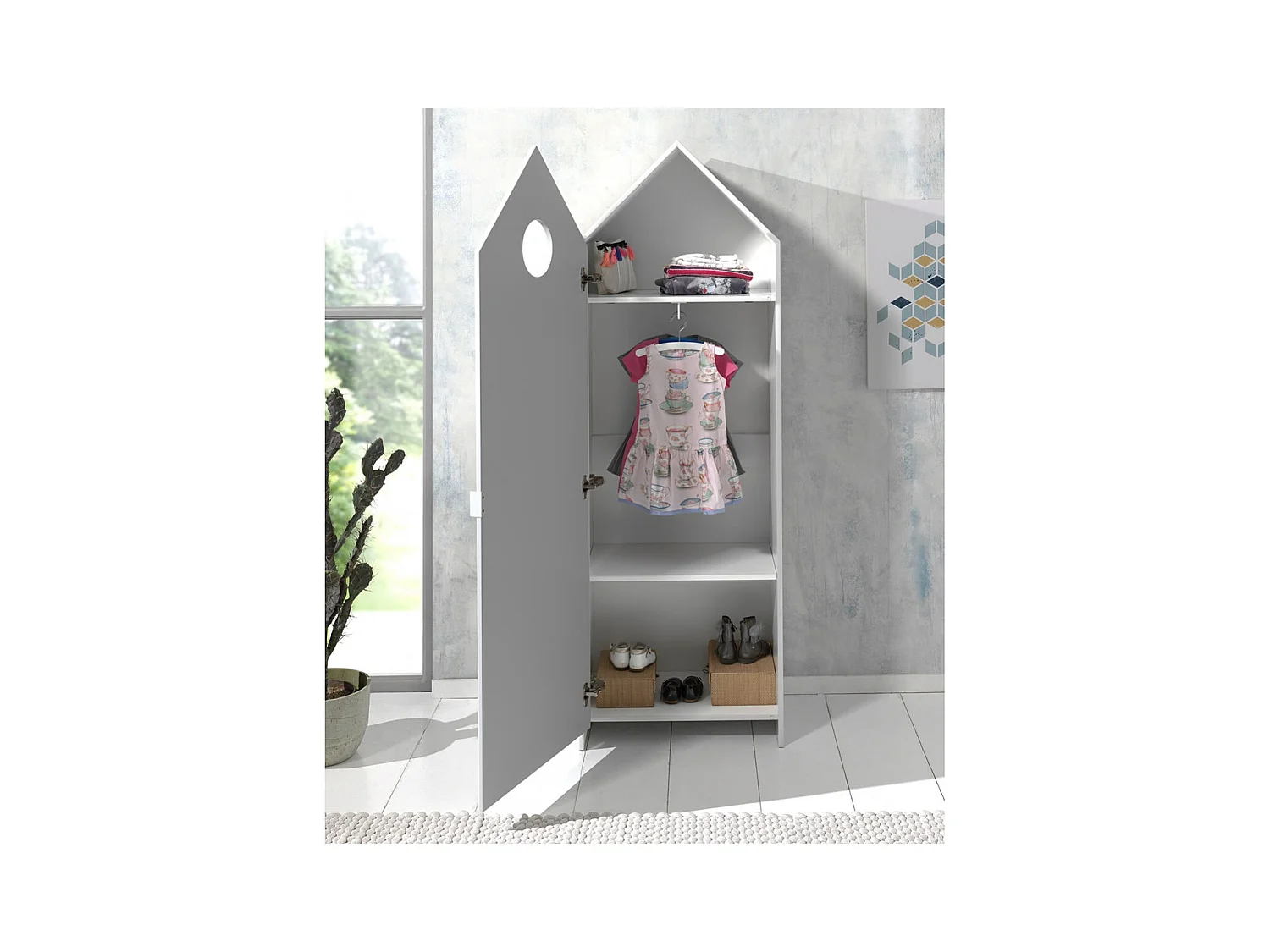 HAVRE - Armoire Cabane de Plage Blanche 1 Porte