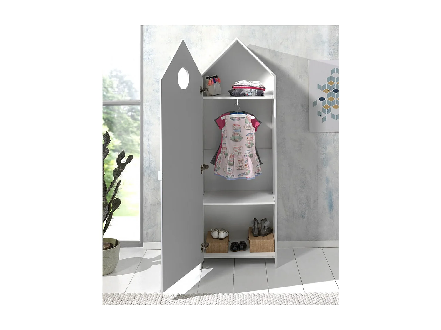 HAVRE - Armoire Cabane de Plage Blanche 1 Porte