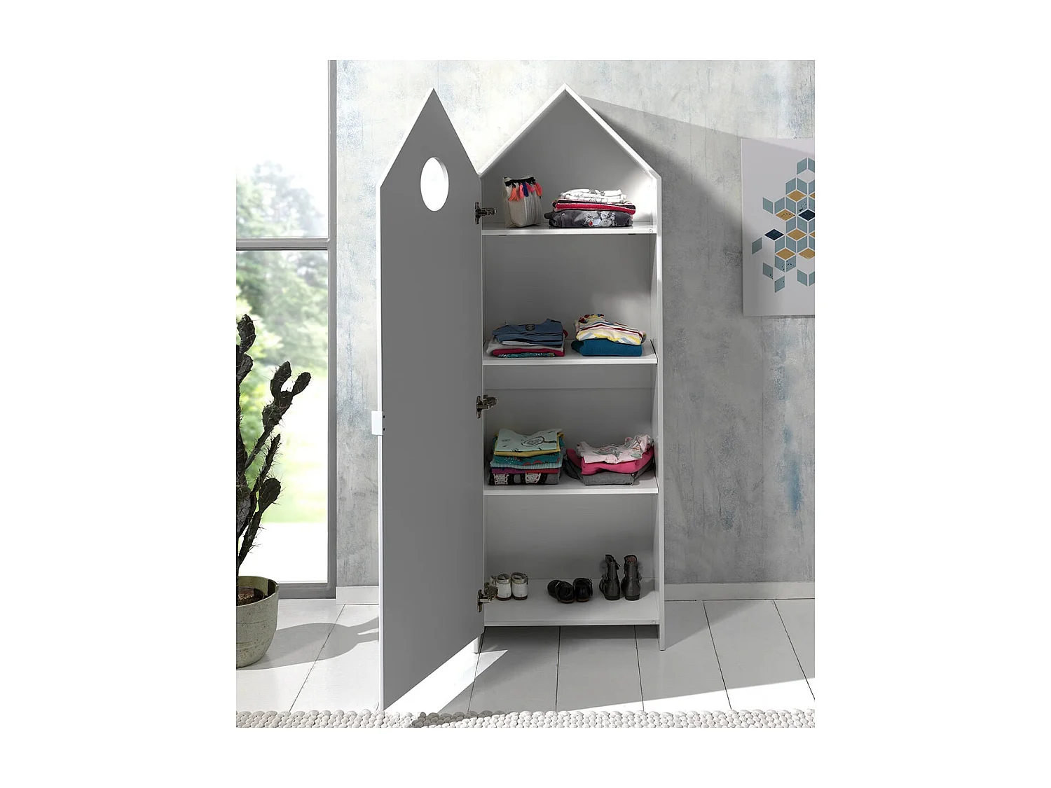 HAVRE - Armoire Cabane de Plage Blanche 1 Porte