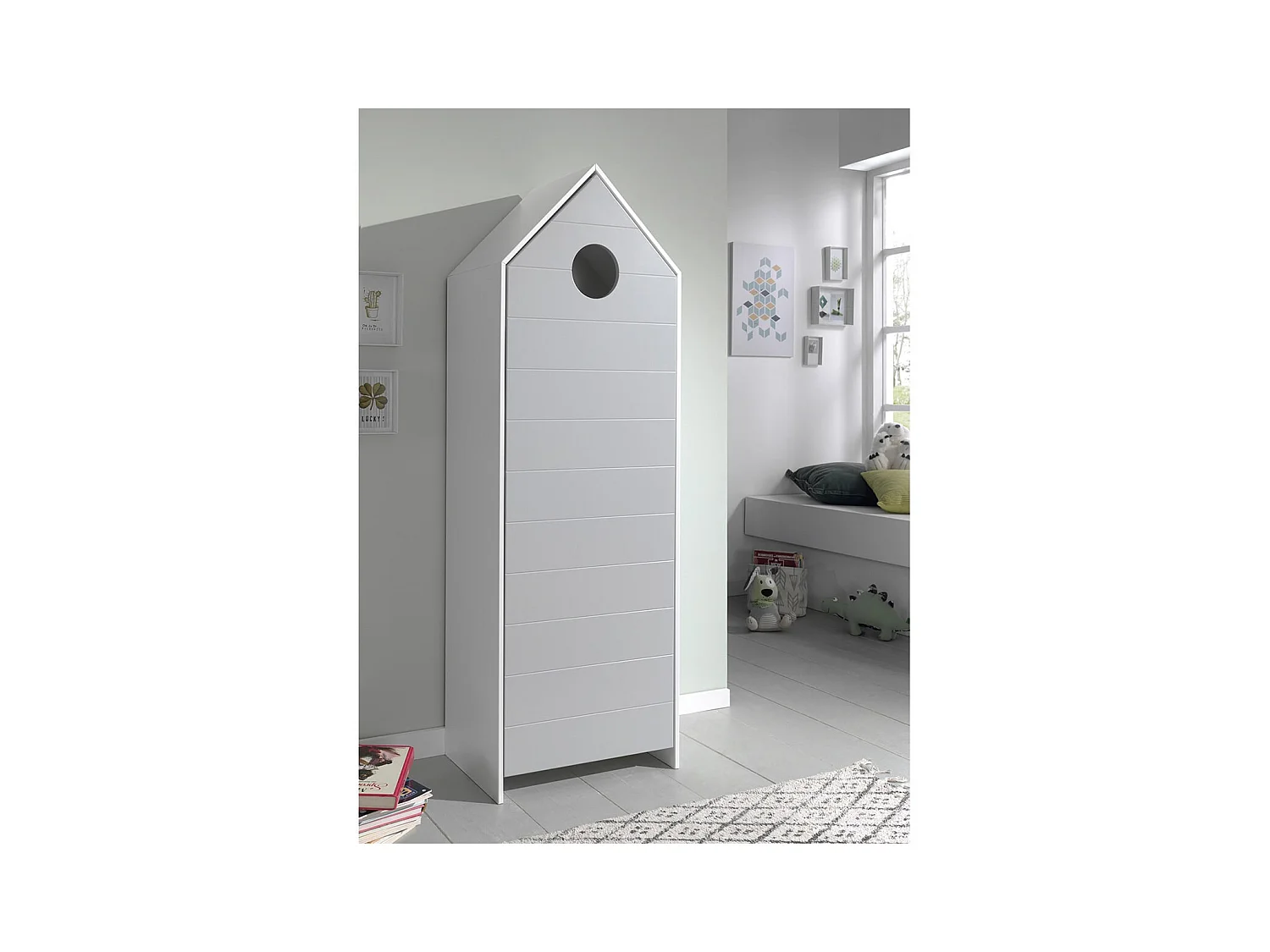 HAVRE - Armoire Cabane de Plage Grise 1 Porte