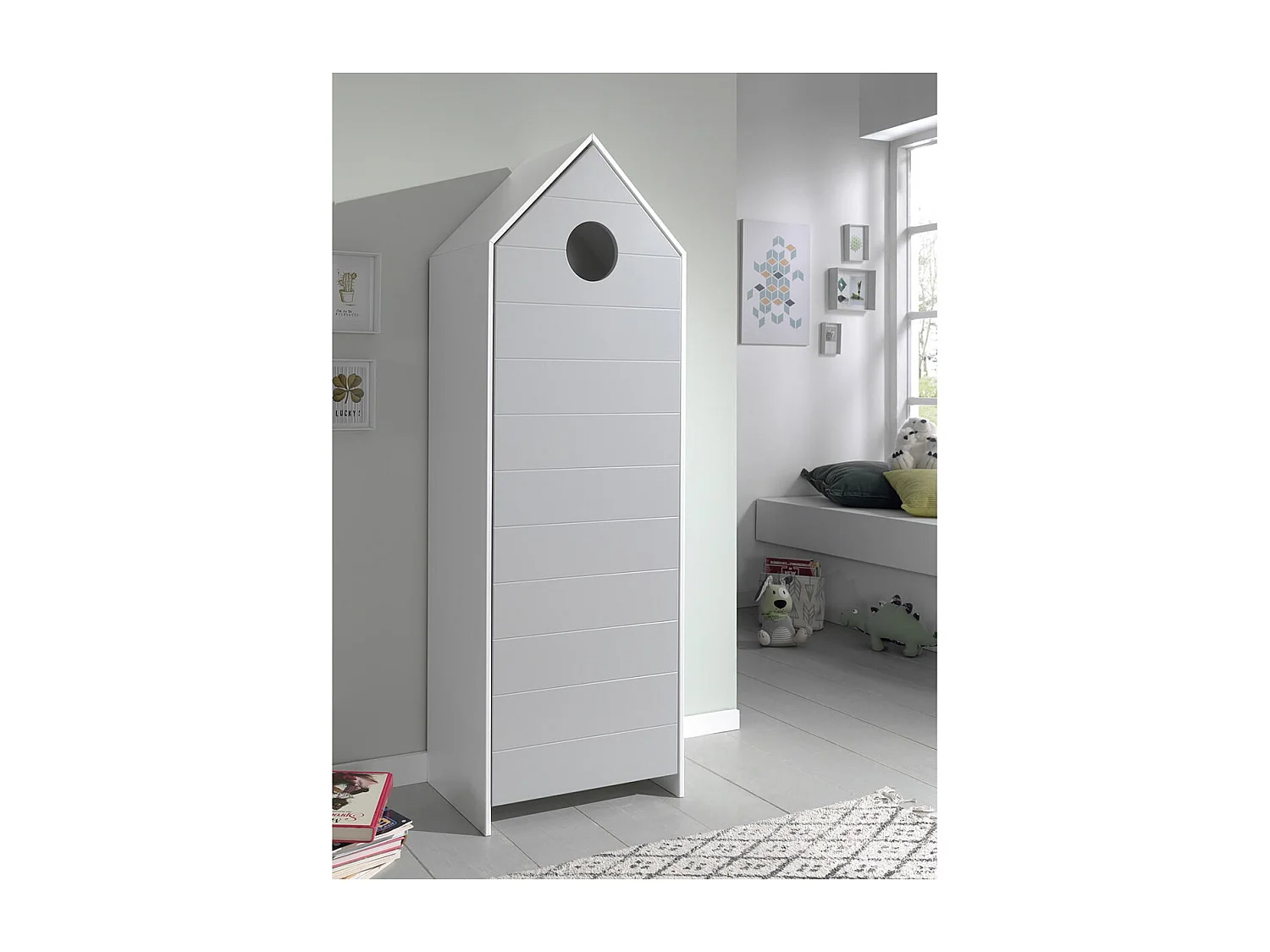 HAVRE - Armoire Cabane de Plage Grise 1 Porte