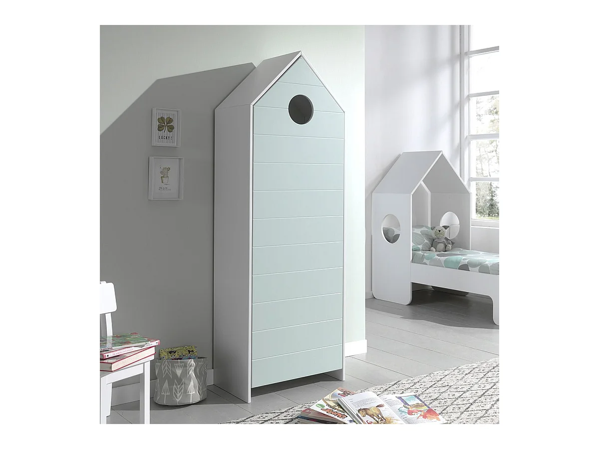 HAVRE - Armoire Cabane de Plage Vert Menthe 1 Porte