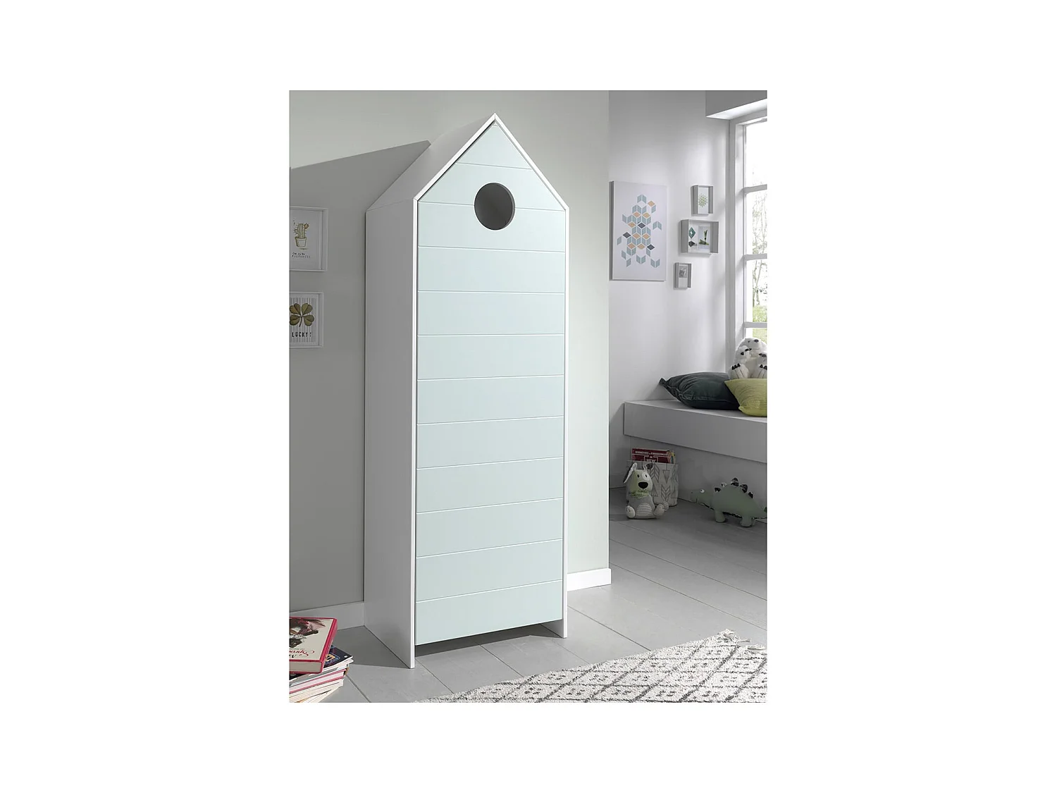 HAVRE - Armoire Cabane de Plage Vert Menthe 1 Porte