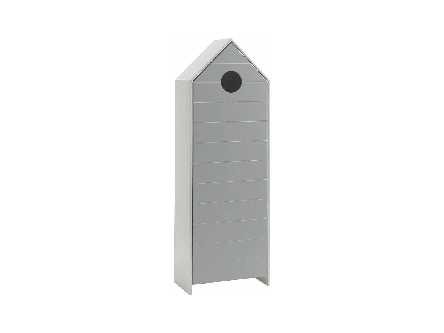 HAVRE - Pack Bibliothèque + Armoire 1 Porte Grise