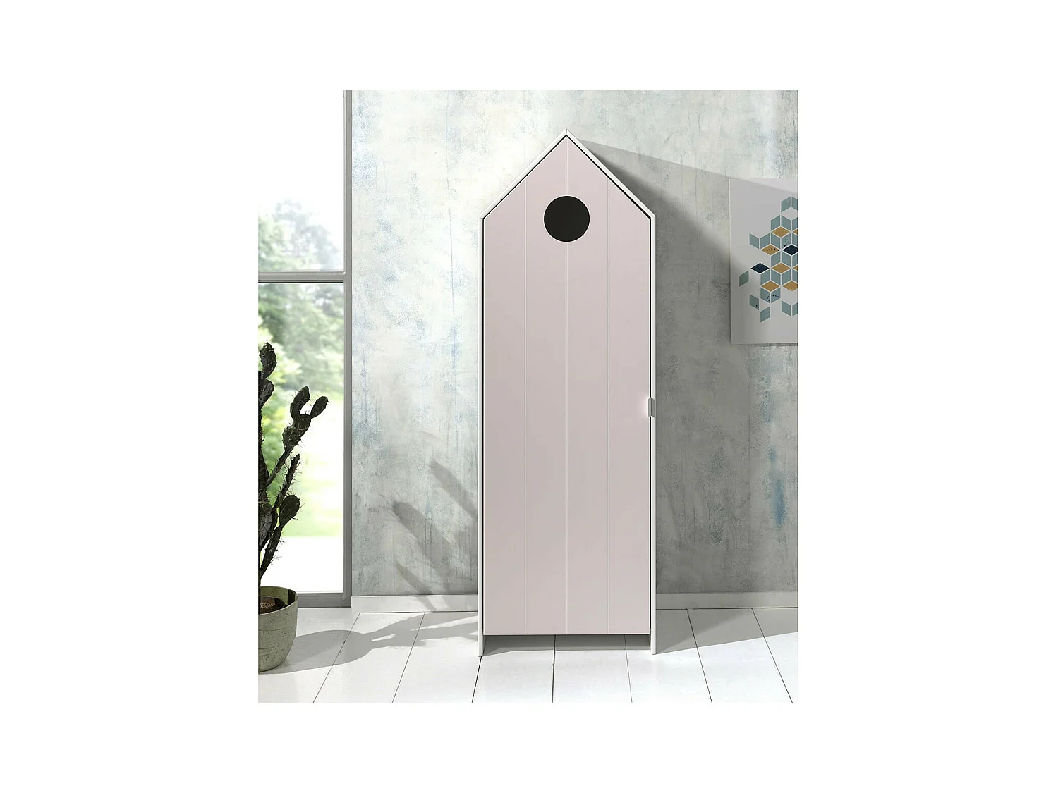 HAVRE - Armoire Cabane de Plage Rose 1 Porte