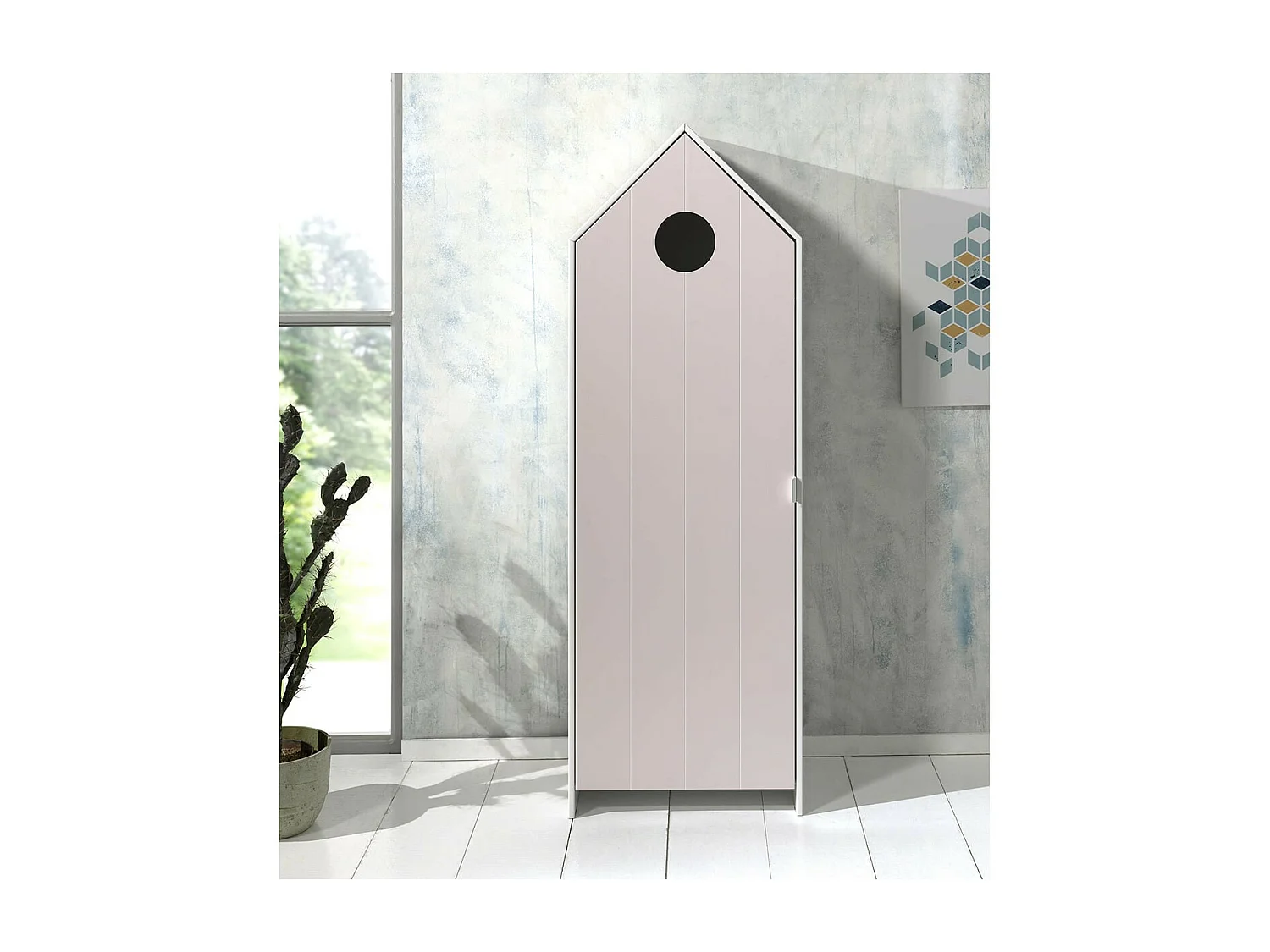 HAVRE - Armoire Cabane de Plage Rose 1 Porte