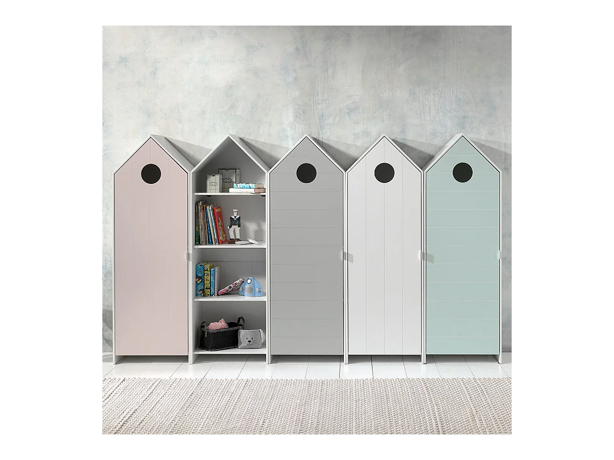 HAVRE - Pack Bibliothèque + Dressing 4 Armoires