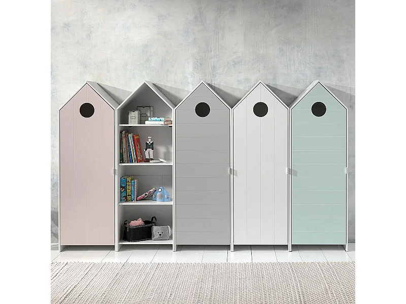 HAVRE - Pack Bibliothèque + Dressing 4 Armoires