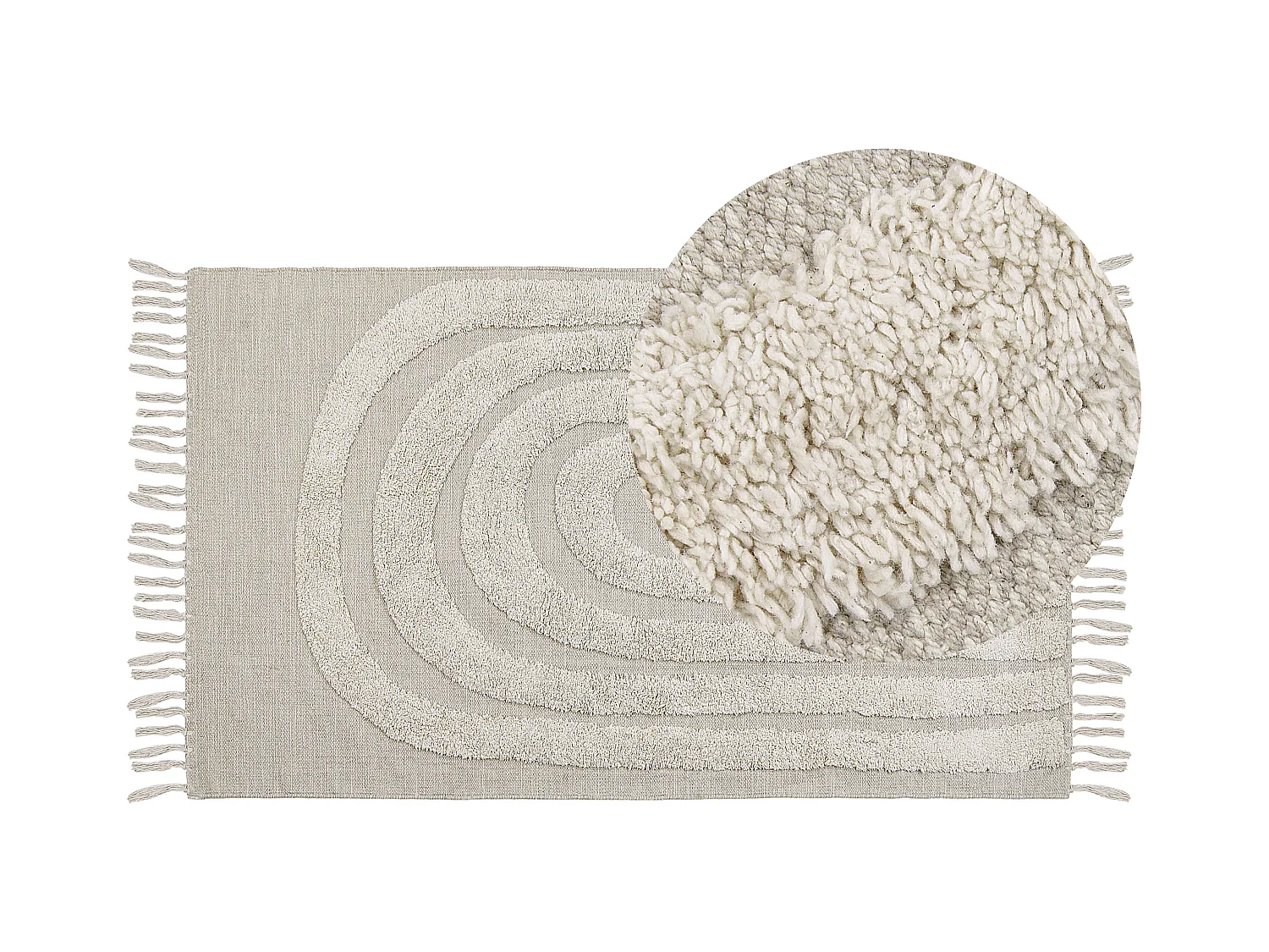 Vloerkleed katoen beige 80 x 150 cm HAKKARI