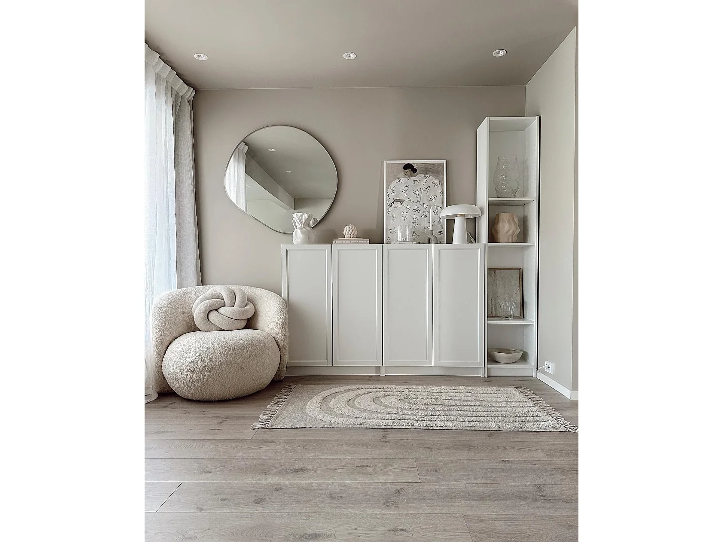 Tapis en coton beige clair 80 x 150 cm HAKKARI