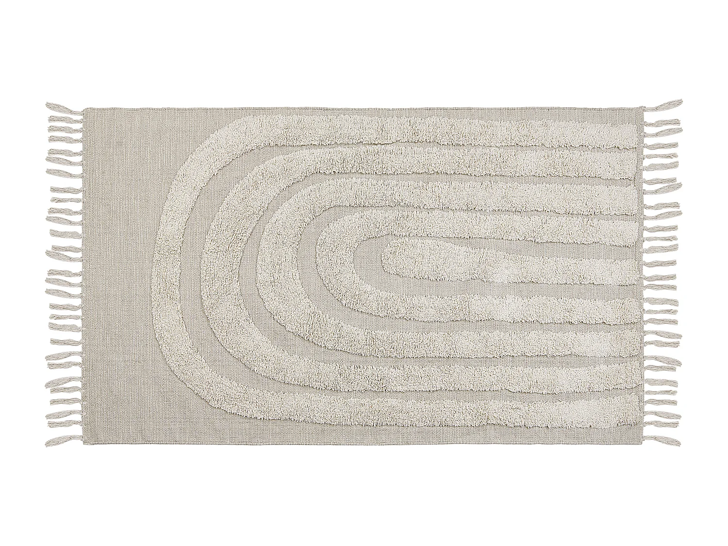 Tapis en coton beige clair 80 x 150 cm HAKKARI
