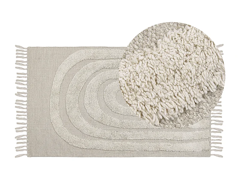 Tappeto cotone beige 80 x 150 cm HAKKARI