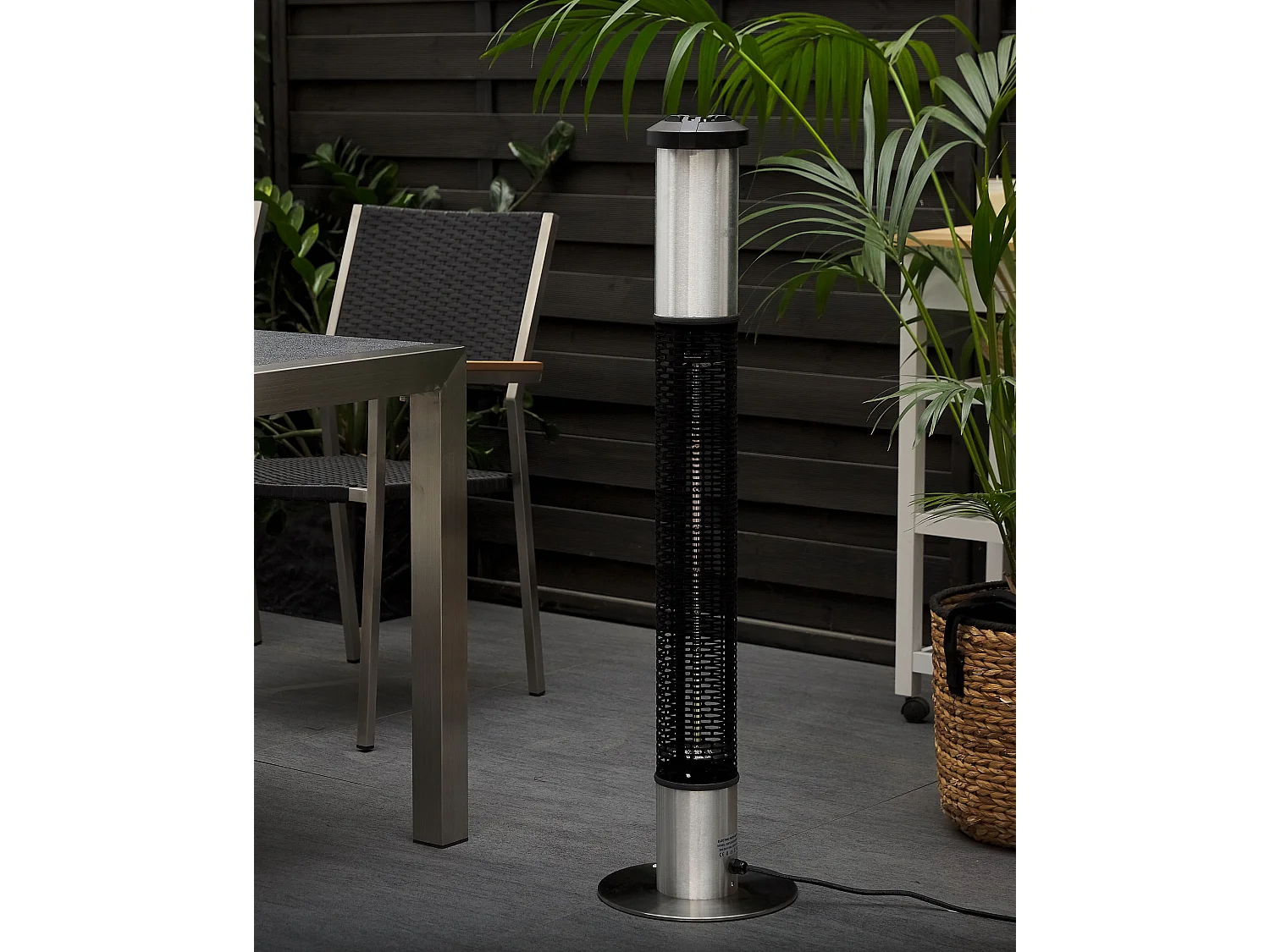 Chauffage de terrasse infrarouge autoportant VEZUVIO 1500 W Noir