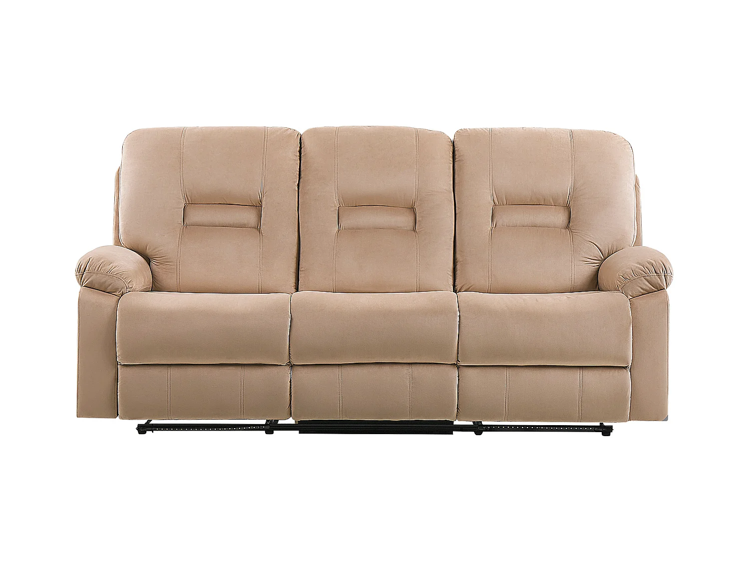 Sofá reclinable eléctrico BERGEN Terciopelo Arena con puerto USB 3 plazas