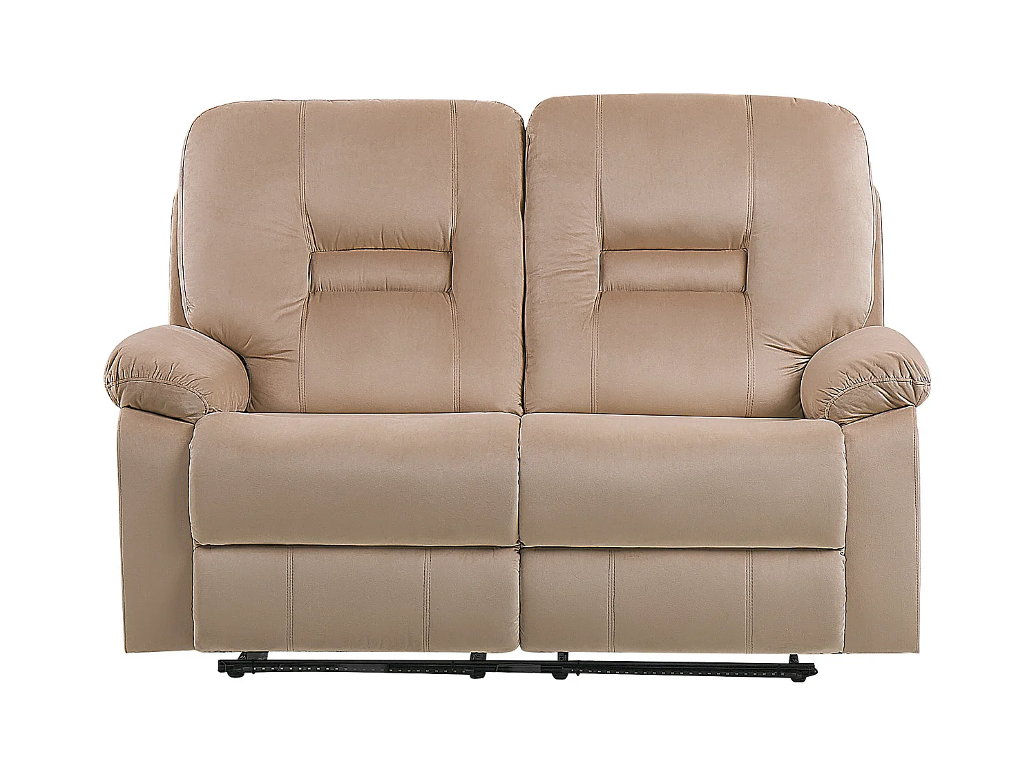 Elektrisch verstelbare bank BERGEN Fluweel Zandbeige met USB-poort 2-zitter