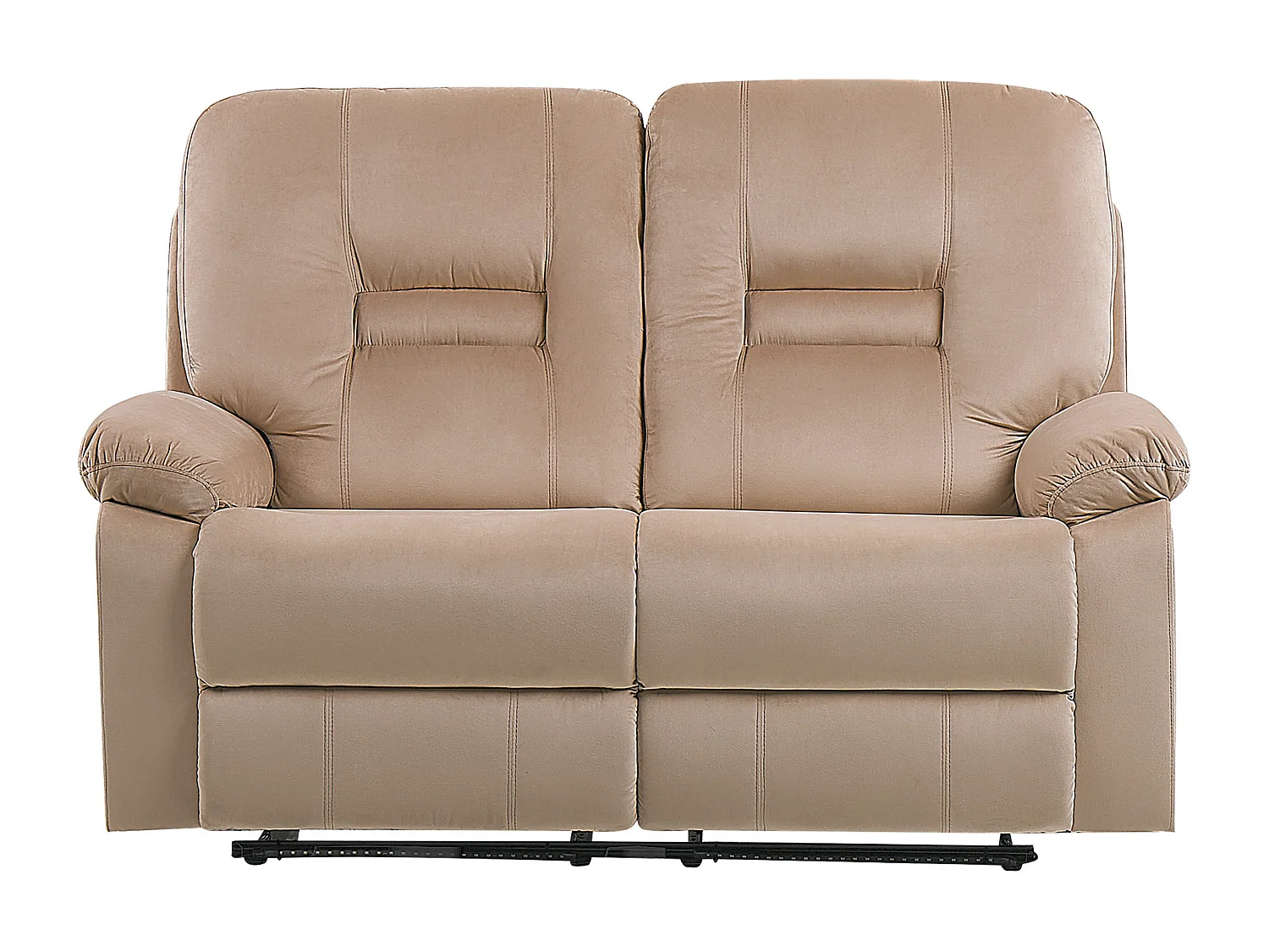 Canapé relax électrique 2 places BERGEN Velours Beige sable avec port USB