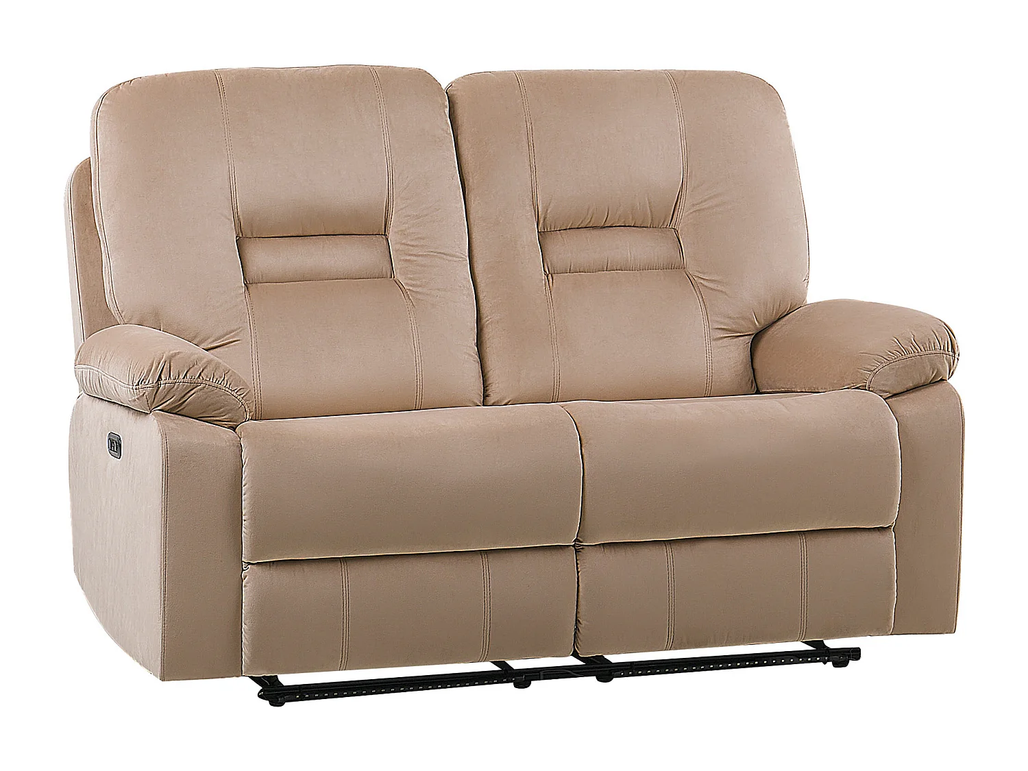 Canapé relax électrique 2 places BERGEN Velours Beige clair avec port USB