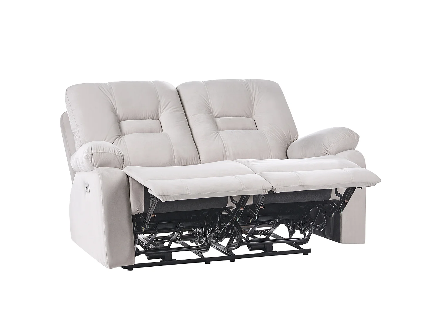 Canapé relax 2 places en velours beige BERGEN