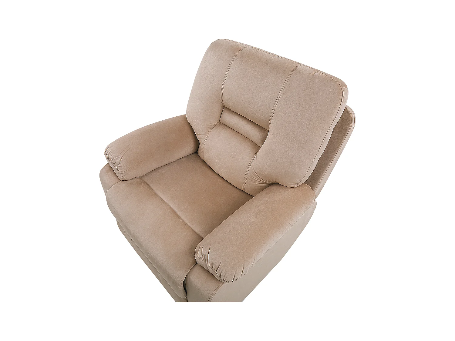 Elektrische relaxfauteuil BERGEN LED Fluweel Zandbeige