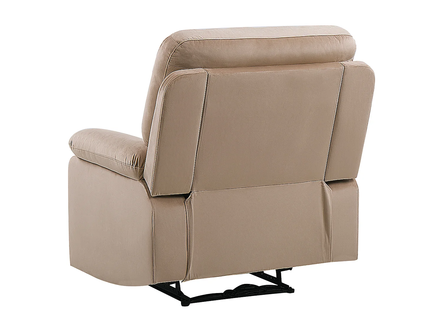 Fauteuil inclinable électrique BERGEN Repose-pieds inclus LED Velours Beige sable