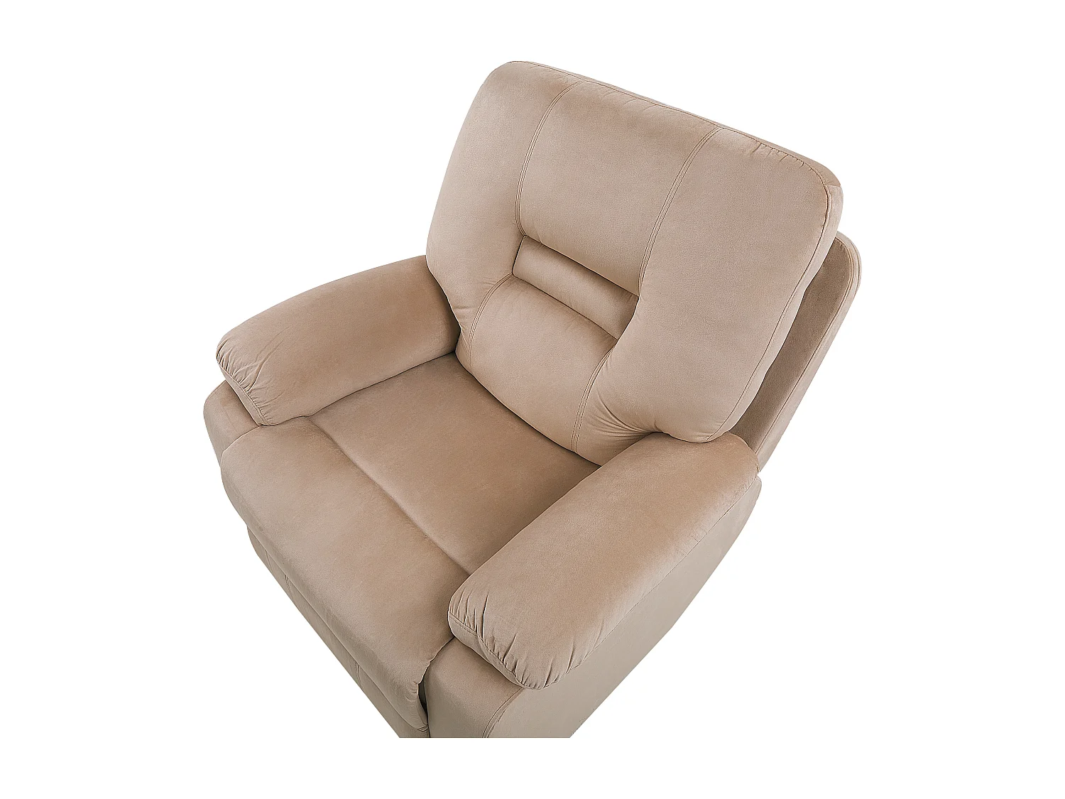 Fauteuil inclinable électrique BERGEN Repose-pieds inclus LED Velours Beige sable