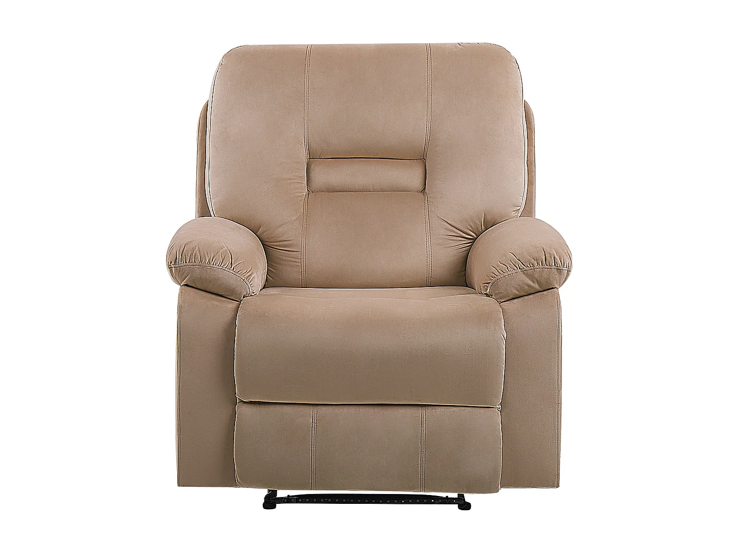 Fauteuil inclinable électrique BERGEN Repose-pieds inclus LED Velours Beige clair