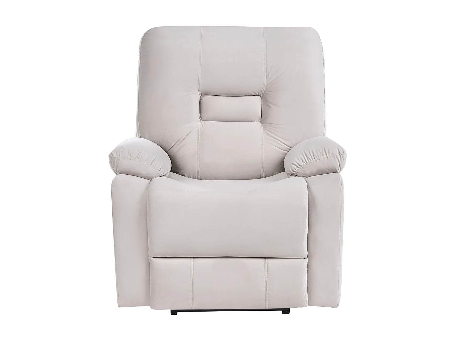 Fauteuil inclinable électrique BERGEN Repose-pieds inclus LED Velours Beige clair