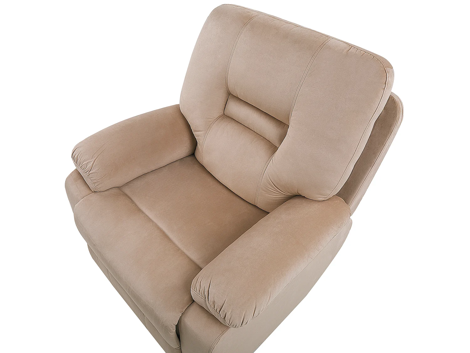 Fauteuil inclinable électrique BERGEN Repose-pieds inclus LED Velours Beige clair