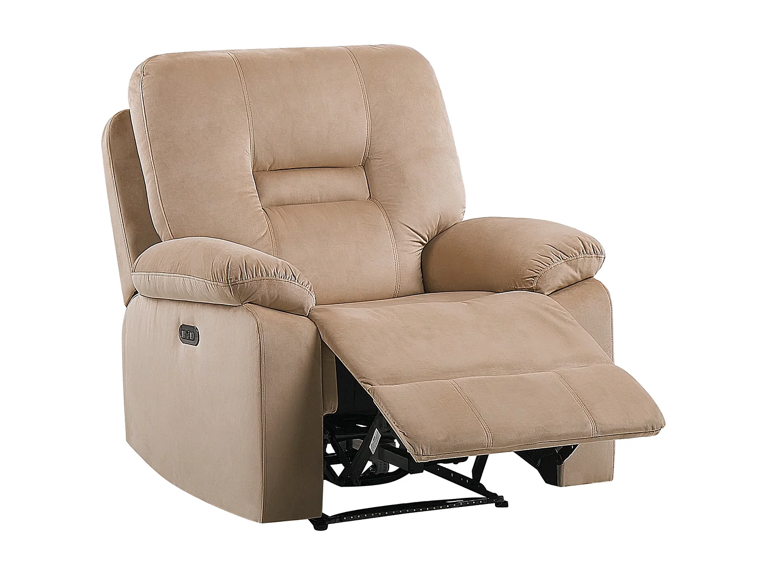 Fauteuil inclinable électrique BERGEN LED Velours Beige sable