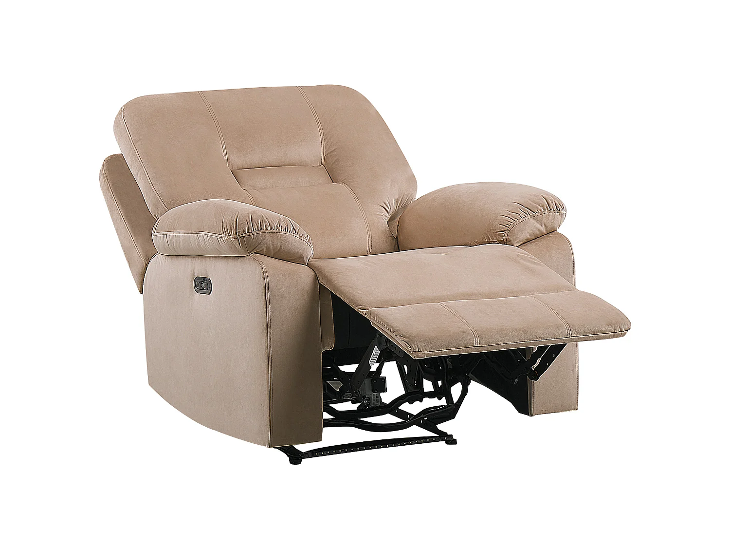 Fauteuil inclinable électrique BERGEN LED Velours Beige sable