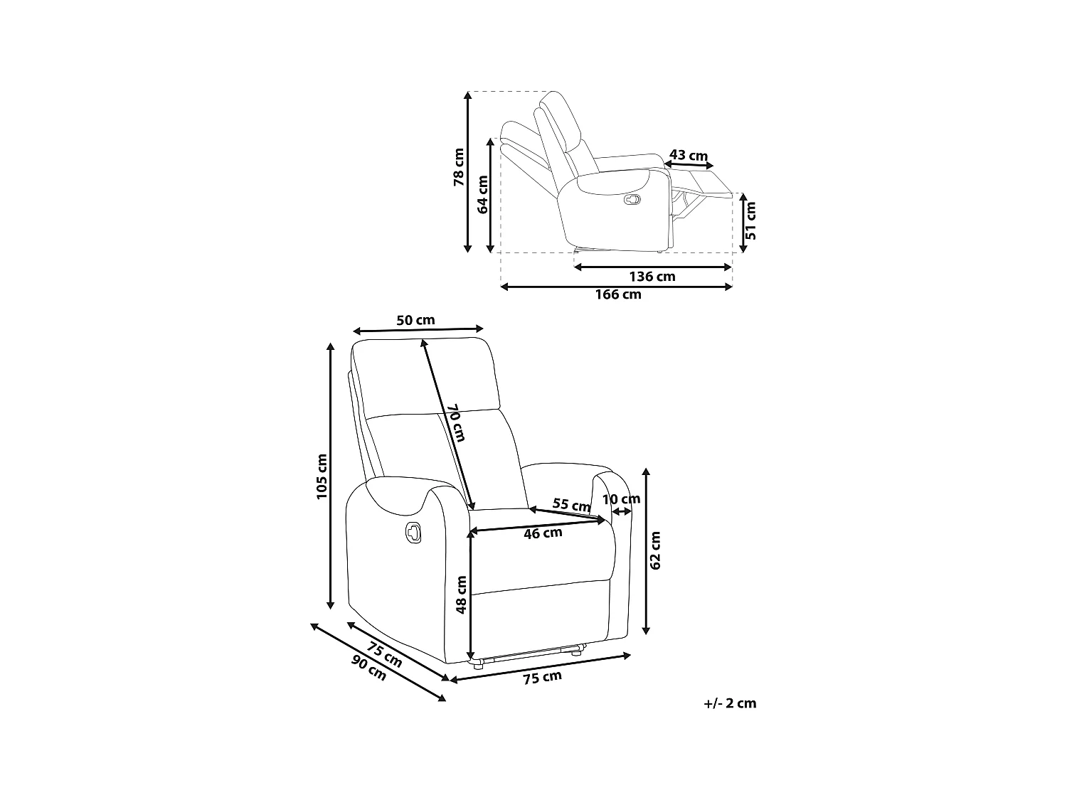 Sedia reclinabile SOMERO Tessuto Beige