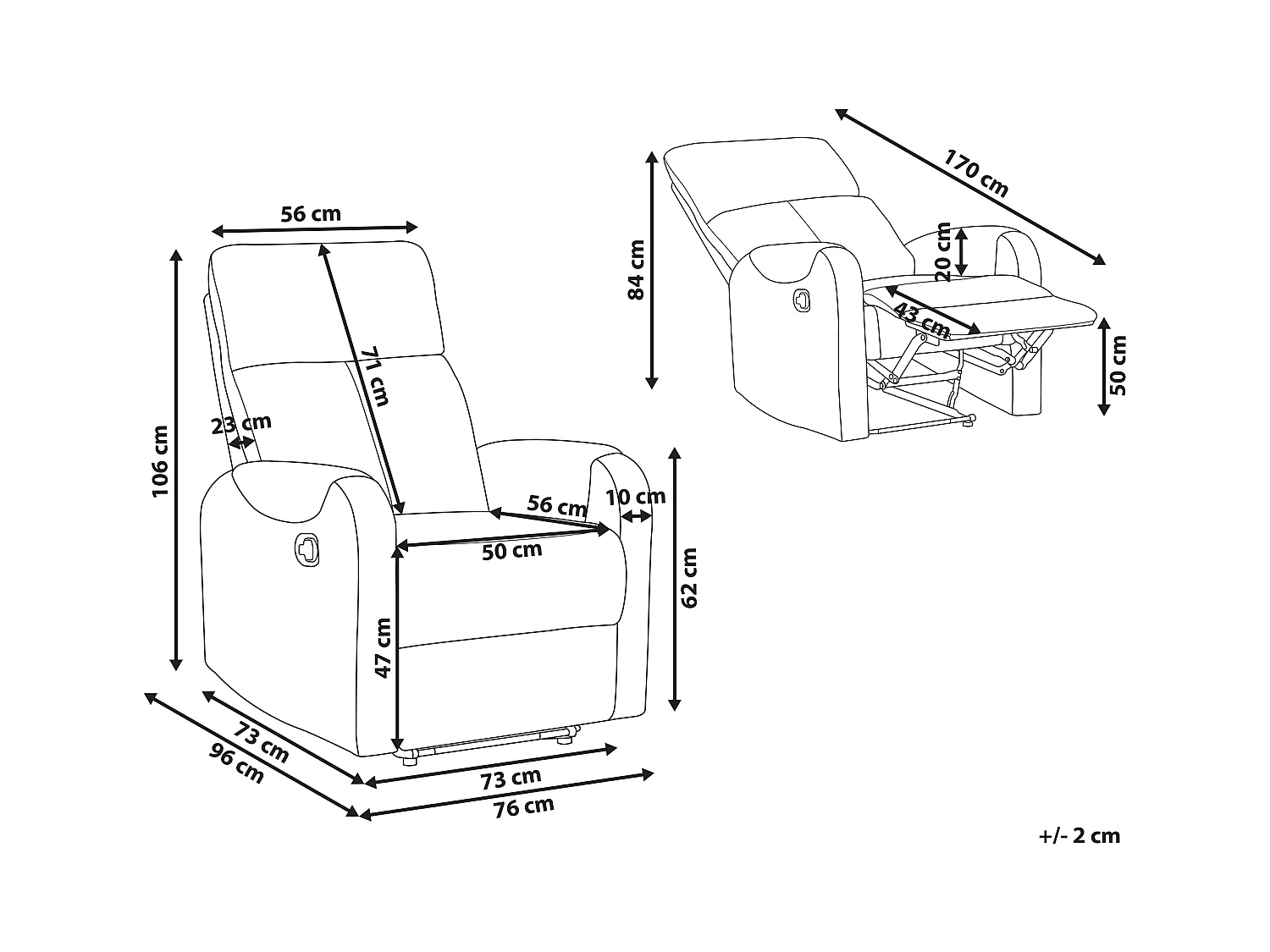 Relaxfauteuil SOMERO Stof Grijs
