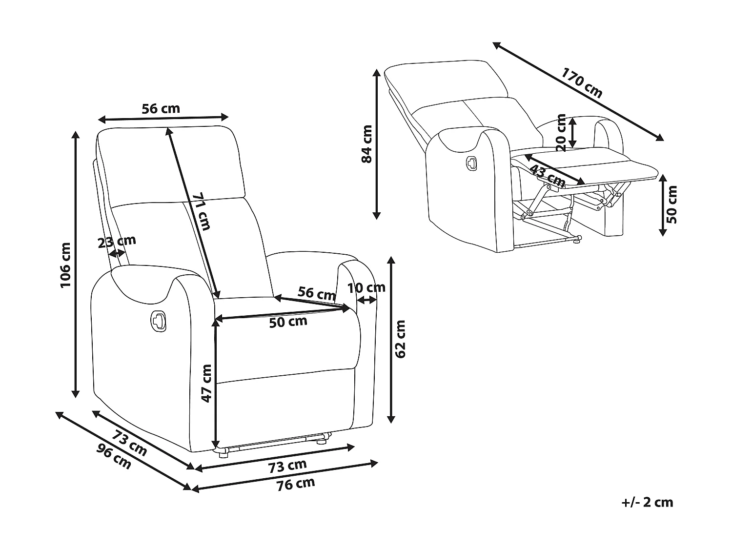 Relaxfauteuil SOMERO Stof Grijs