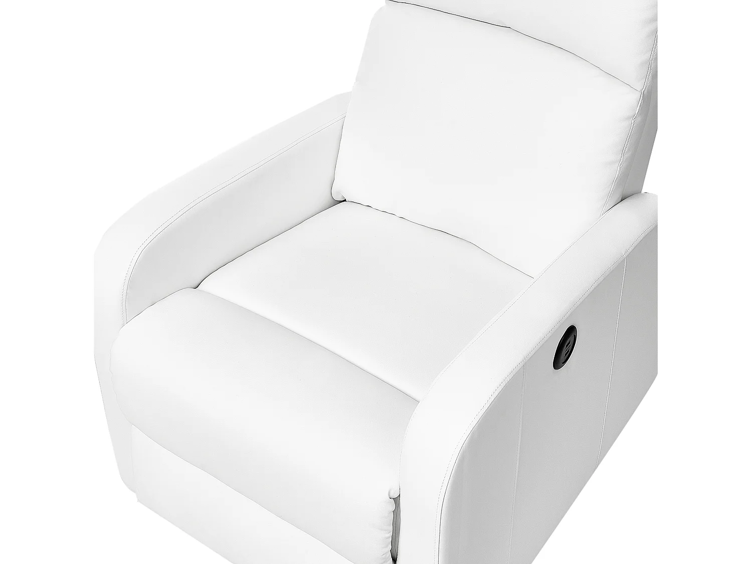 Fauteuil inclinable VIRRAT Repose-pieds inclus Cuir PU Blanc