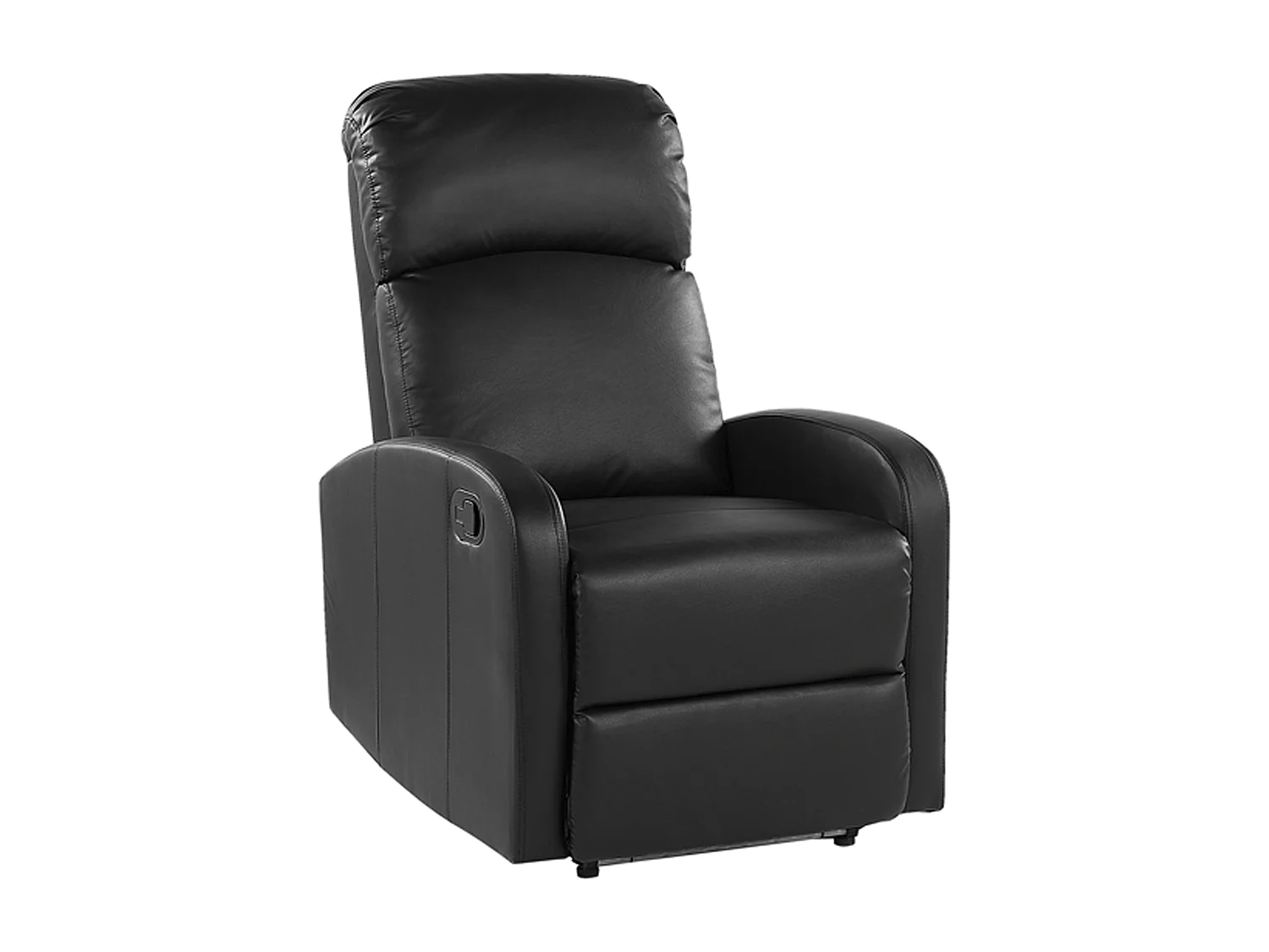 Fauteuil inclinable VIRRAT Repose-pieds inclus Cuir PU Noir