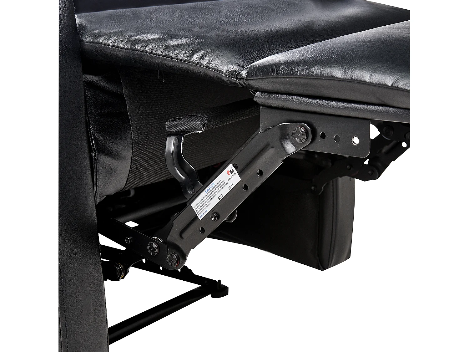 Fauteuil inclinable VIRRAT Repose-pieds inclus Cuir PU Noir