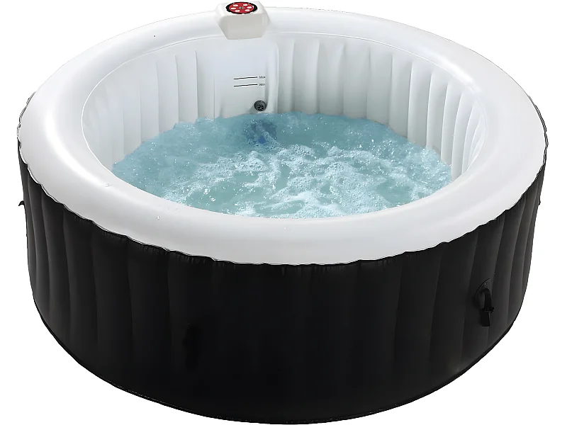 Spa inflável "Saint Tropez" em PVC - 4 lugares - Preto com 110 jatos de bolhas e sistema de aquecimento eficiente