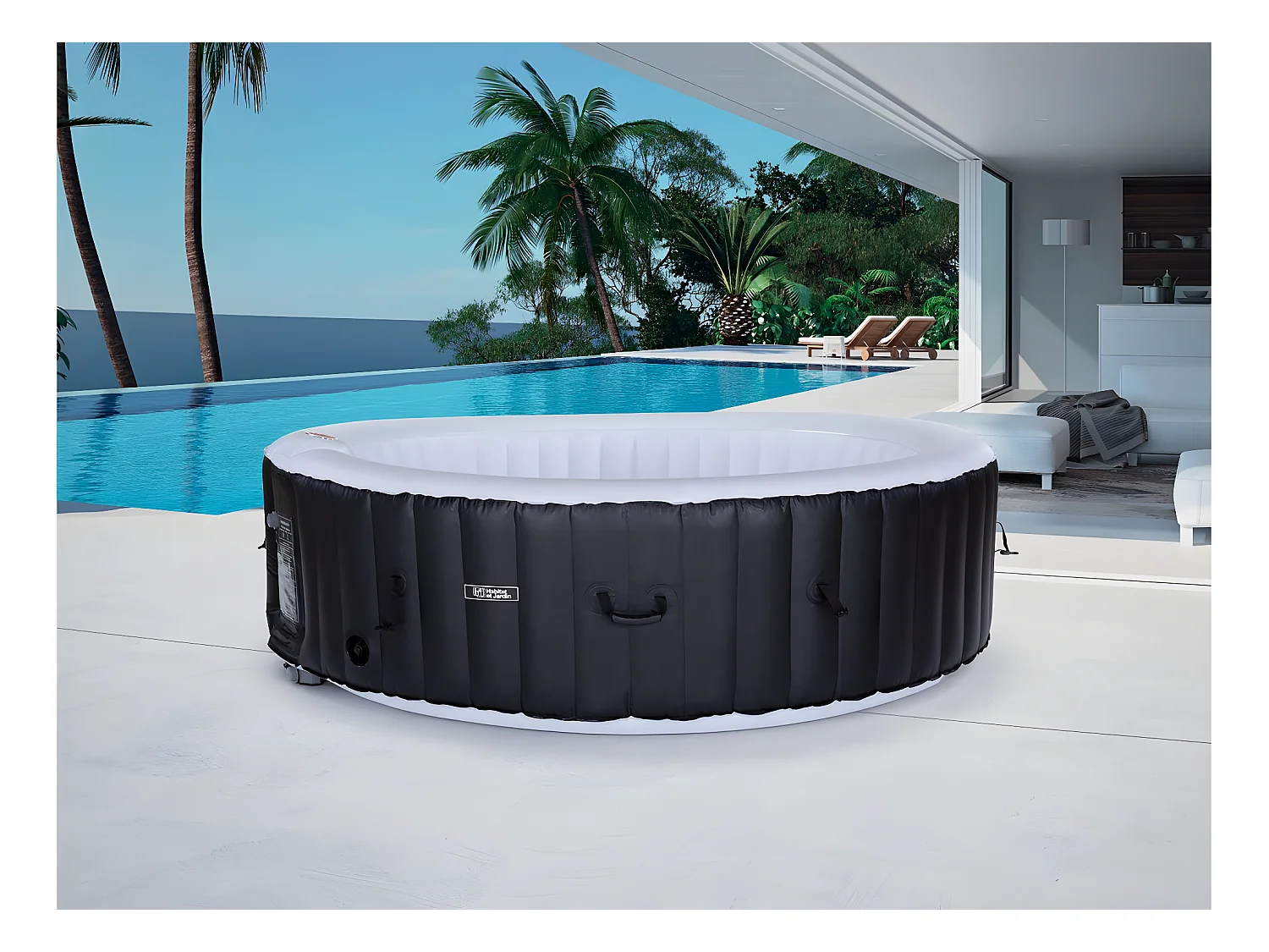 Aufblasbarer Whirlpool "Saint Tropez" 6 Personen - Rund - Schwarz