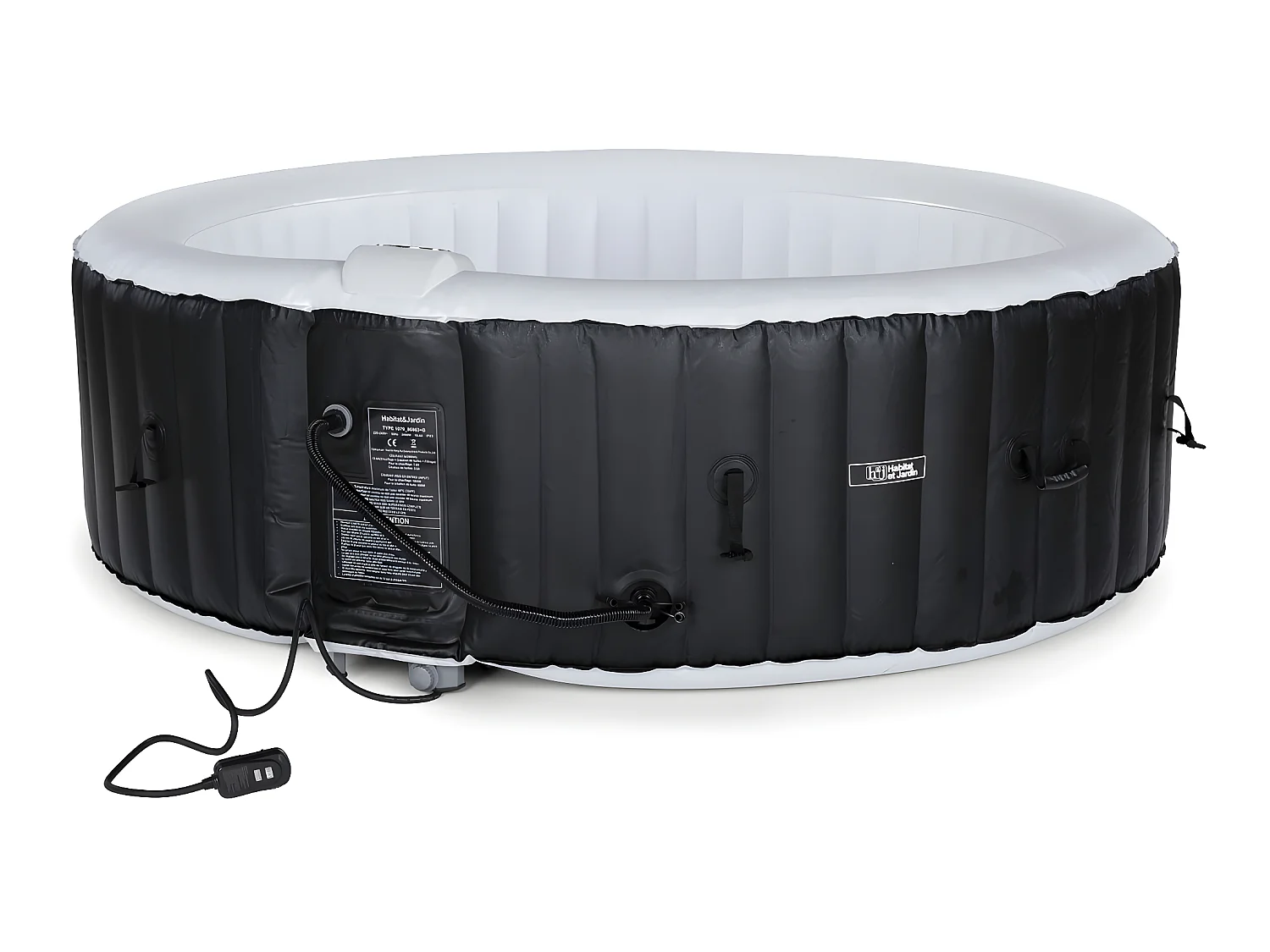 Aufblasbarer Whirlpool "Saint Tropez" 6 Personen - Rund - Schwarz
