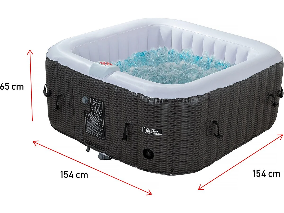 Spa insuflável em PVC "Nice" - 4 lugares - Castanho/creme