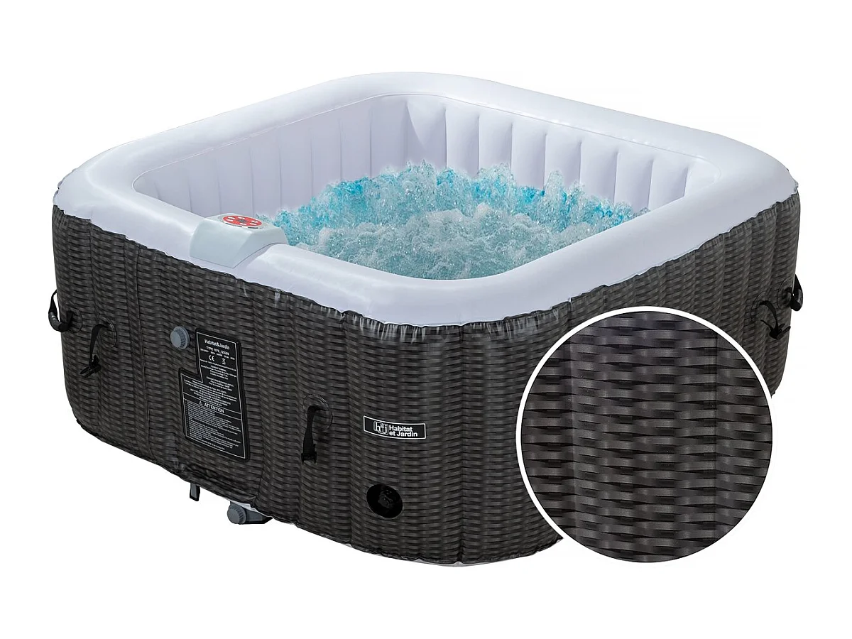 Spa gonflable en PVC "Nice" - 4 places - Marron/crème