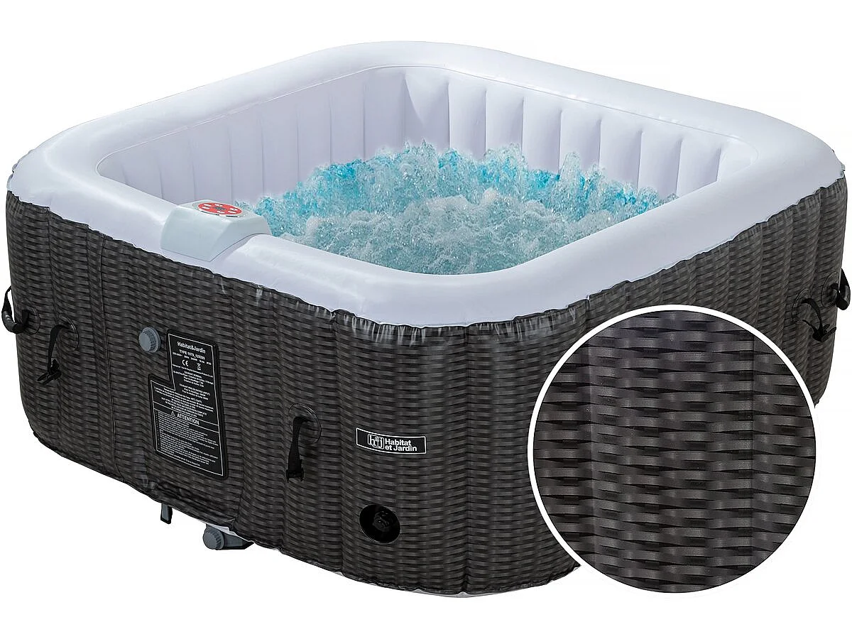 Spa gonflable en PVC "Nice" - 4 places - Marron/crème