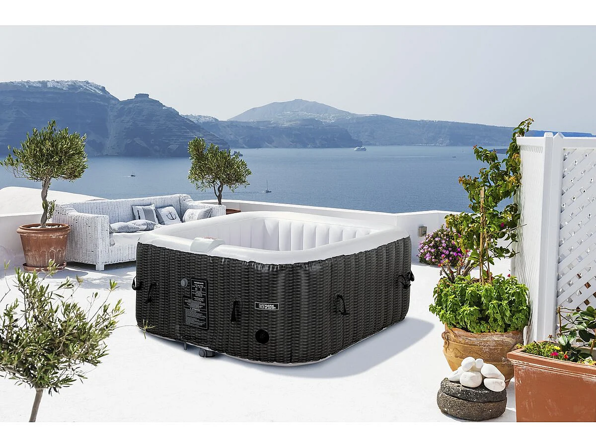 Spa gonflable en PVC "Nice" - 4 places - Marron/crème