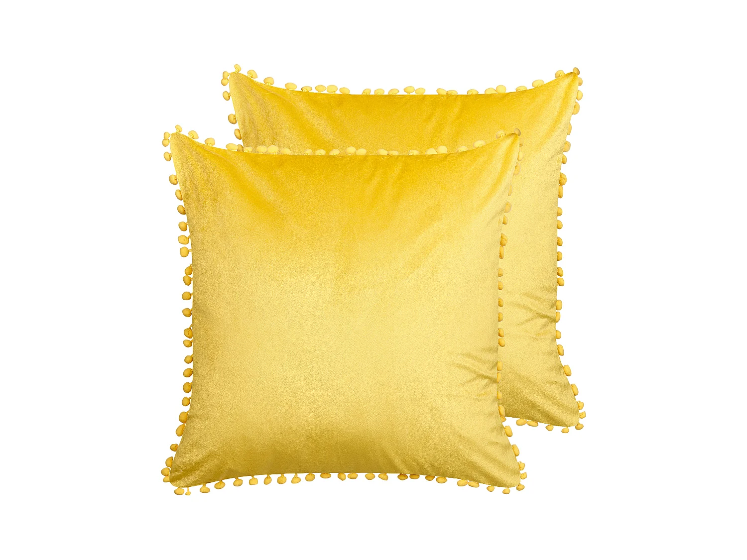 Lot de 2 coussins décoratifs AERANGIS Velours 45 x 45 cm Jaune Unicolore