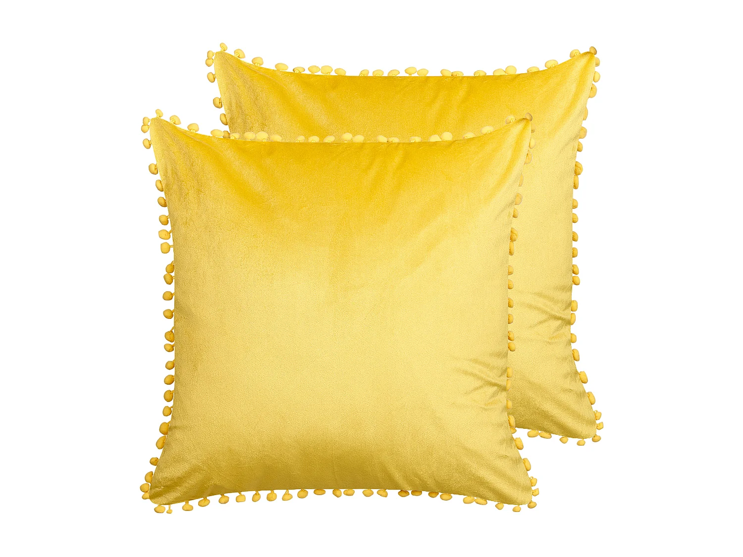Set van 2 decoratieve kussens AERANGIS Fluweel 45 x 45 cm Geel Effen