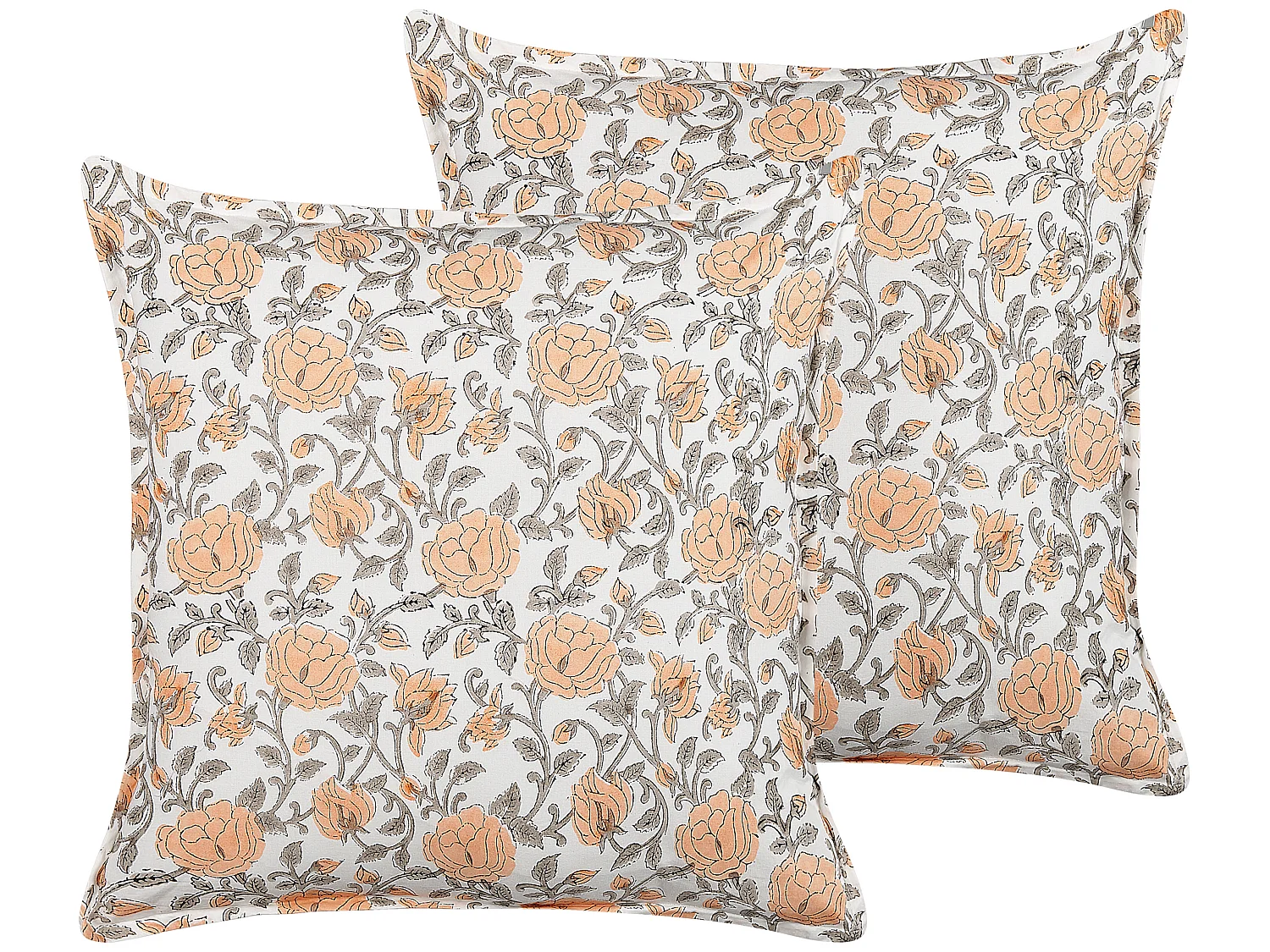 Zestaw 2 poduszek dekoracyjnych MEADIA Bawełna 45 x 45 cm Czerwony Wzór kwiatowy