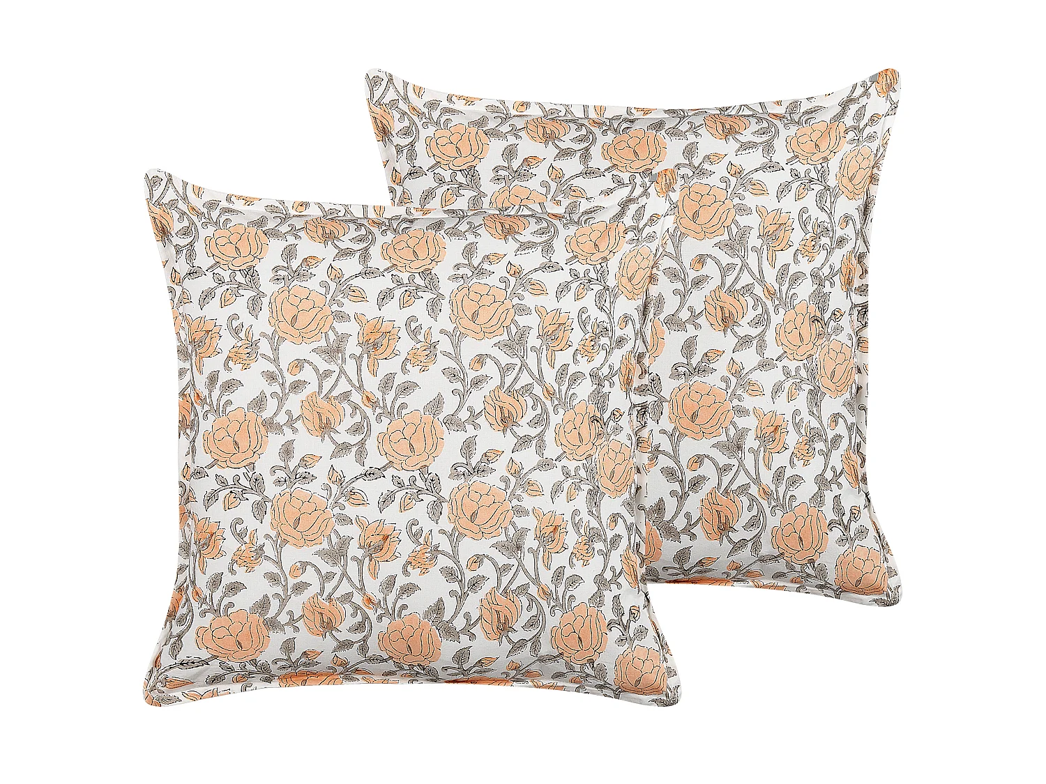 Dekokissen 2er Set MEADIA Baumwolle 45 x 45 cm Rot Blumenmuster