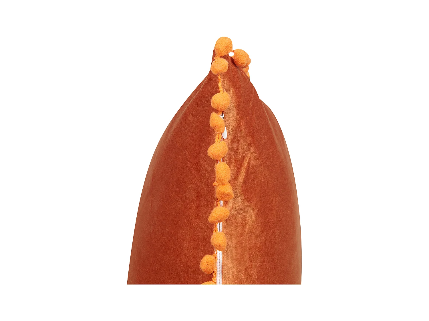 Dekokissen mit Füllung 2er Set Samt orange mit Mini-Pompons 45 x 45 cm Aerangis